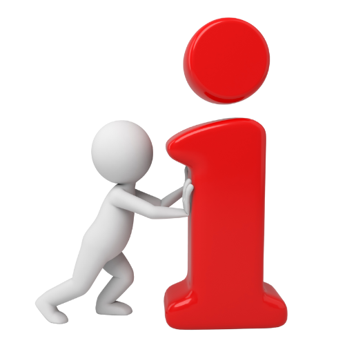 iのモニュメントを押す3D人形