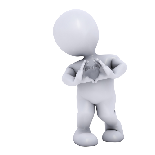 両手でハートを作っている3D人形