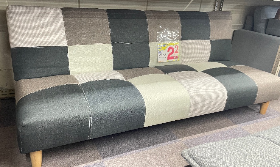 メーカー補修済B品特価6万円!革張り・背脱着式3人掛けハイバックソファ(オ) トクナガ家具