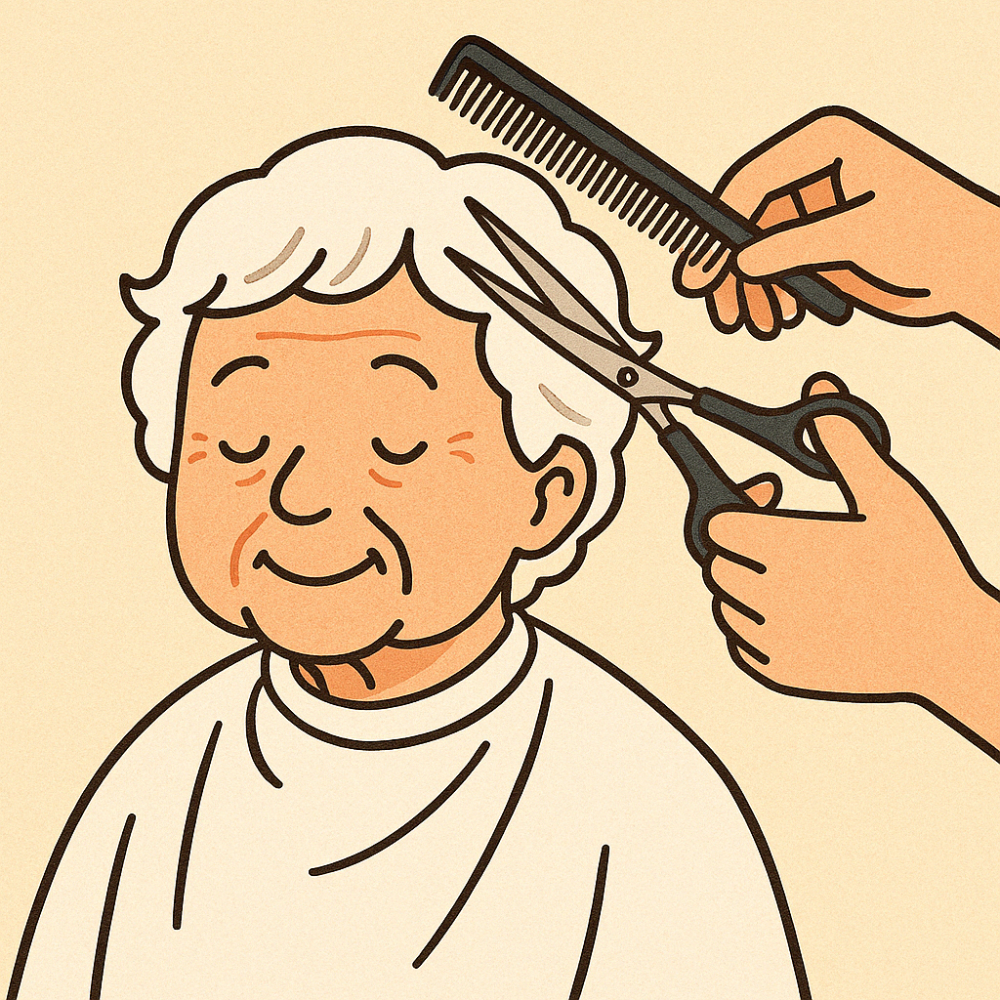 訪問理美容hairworks縁のヘアーカット後のイメージ写真