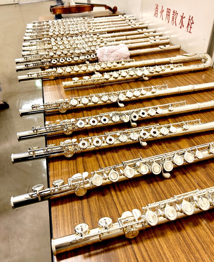 発表会舞台裏のフルート