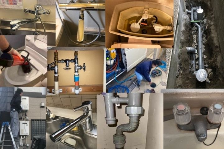 トイレつまりや蛇口の水漏れなど、埼玉県全域を対応する救急水道サービスの様々な水道修理現場の写真集