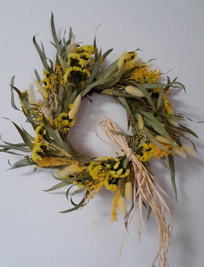 ドライフラワーのリース