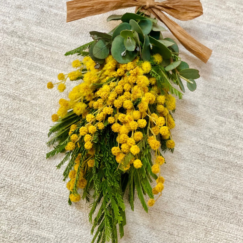 3月のレッスン.ミモザのスワッグ