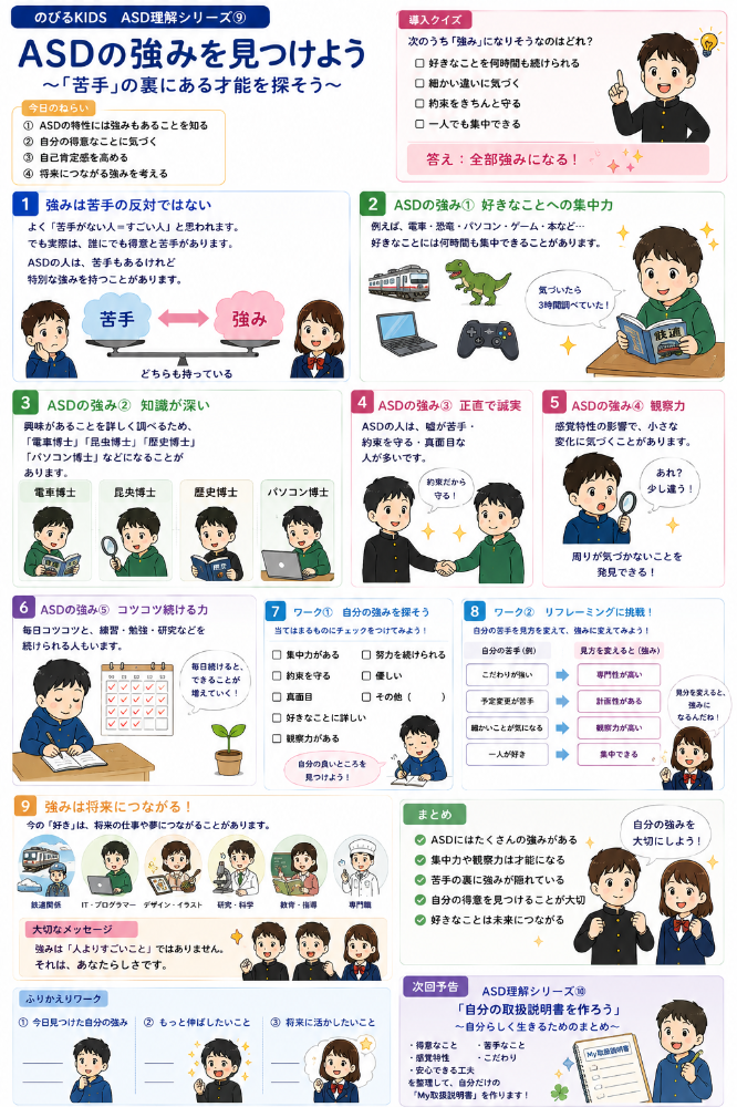 ASDの強みをしって対処できるようになります