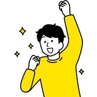 嬉野つばさの占いを受けて満足してる男性のイラスト。