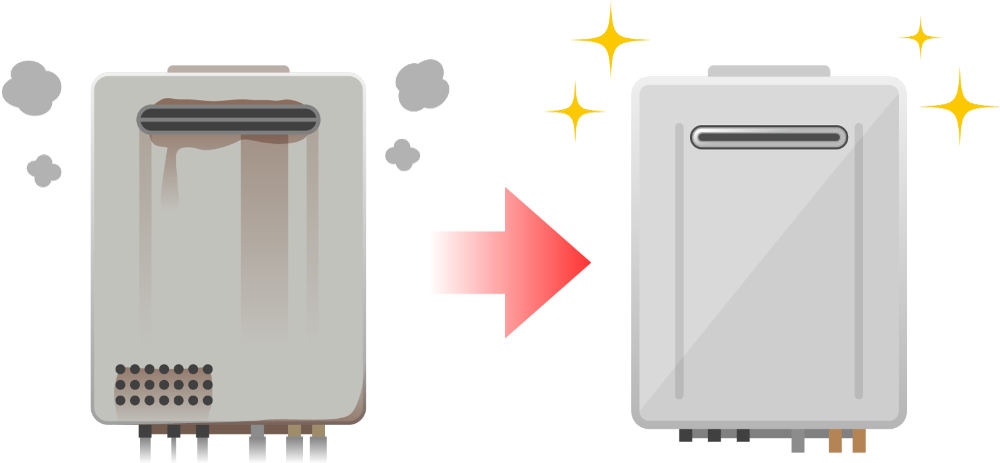 ガス給湯器やビルトインガスコンロなど、ガス機器の取り替えをいたします。