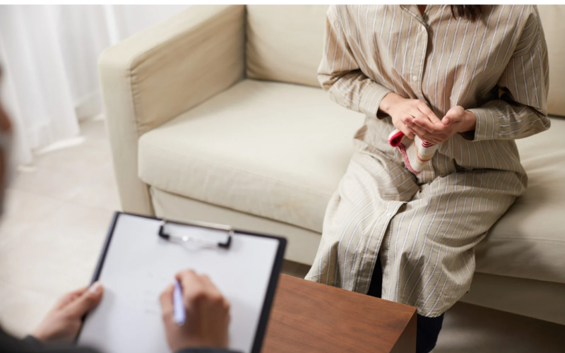 自爪育成のカウンセリング中の写真