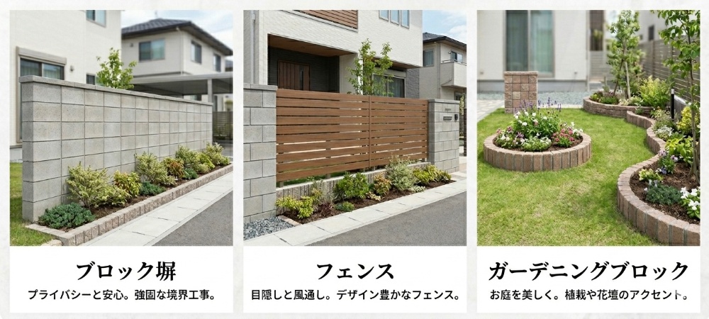 ブロック塀、フェンス、ガーデニングブロック