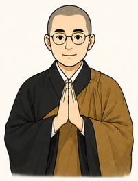 合掌している僧侶