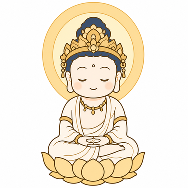 印を組んで座っているかわいい仏様