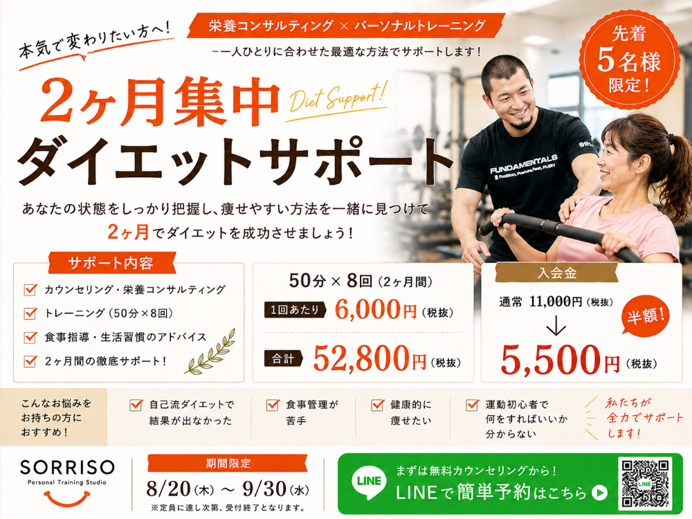 2ヶ月集中ダイエットサポートコース