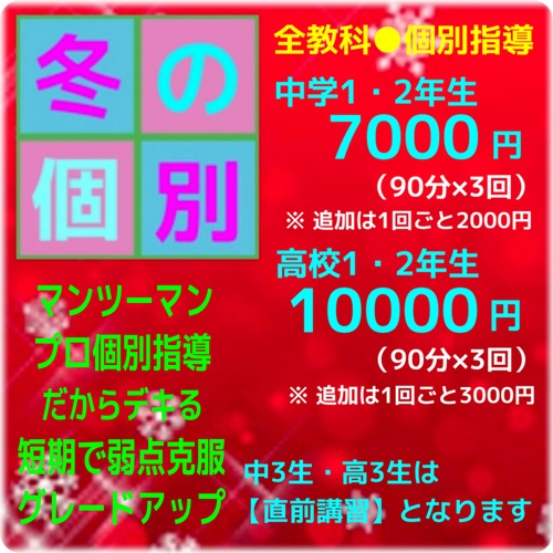 冬の個別（冬期講習）
