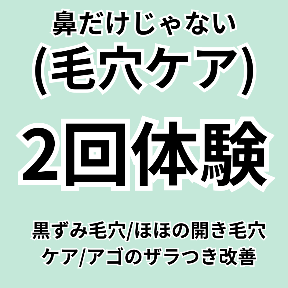 【新規】毛穴改善目的の90分×2回体験￥11.000(税込)