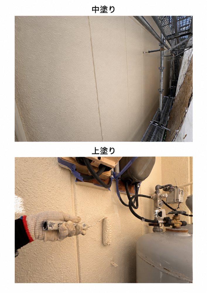 飯田市I様邸の東面を含む外壁塗装完了後の様子