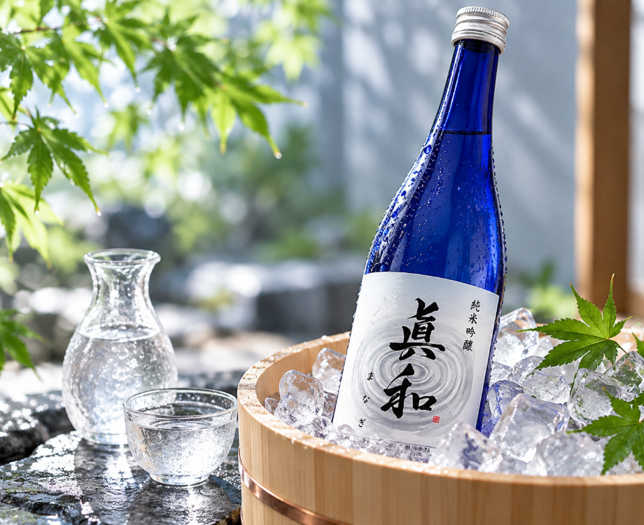 氷で冷やした眞和と酒器