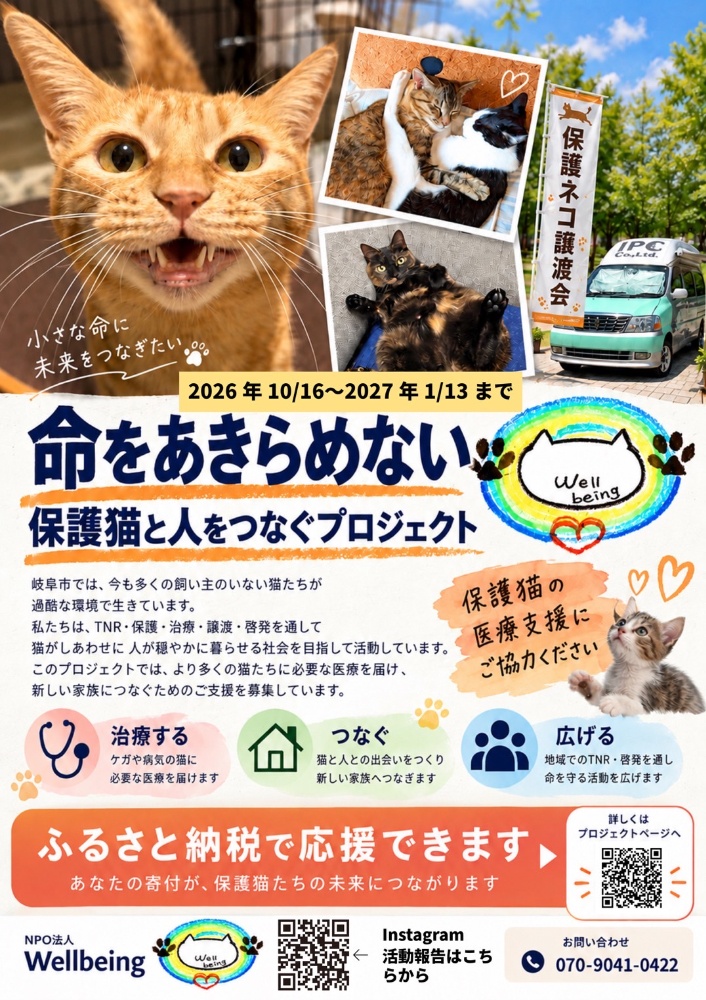 10月8日北塚会館にて保護猫譲渡会