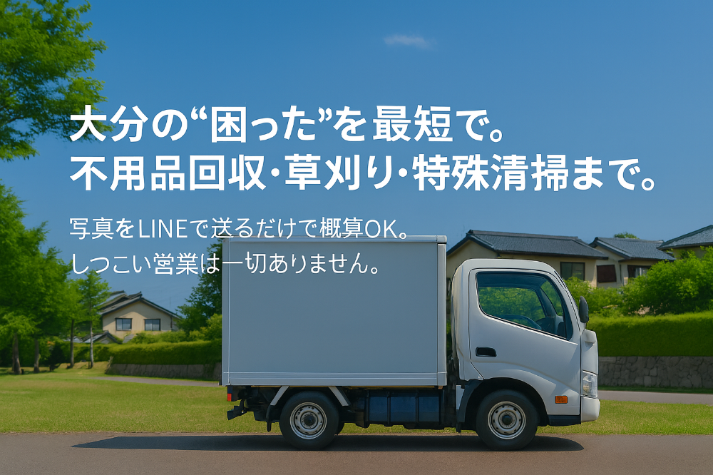 不用品回収している作業スタッフ