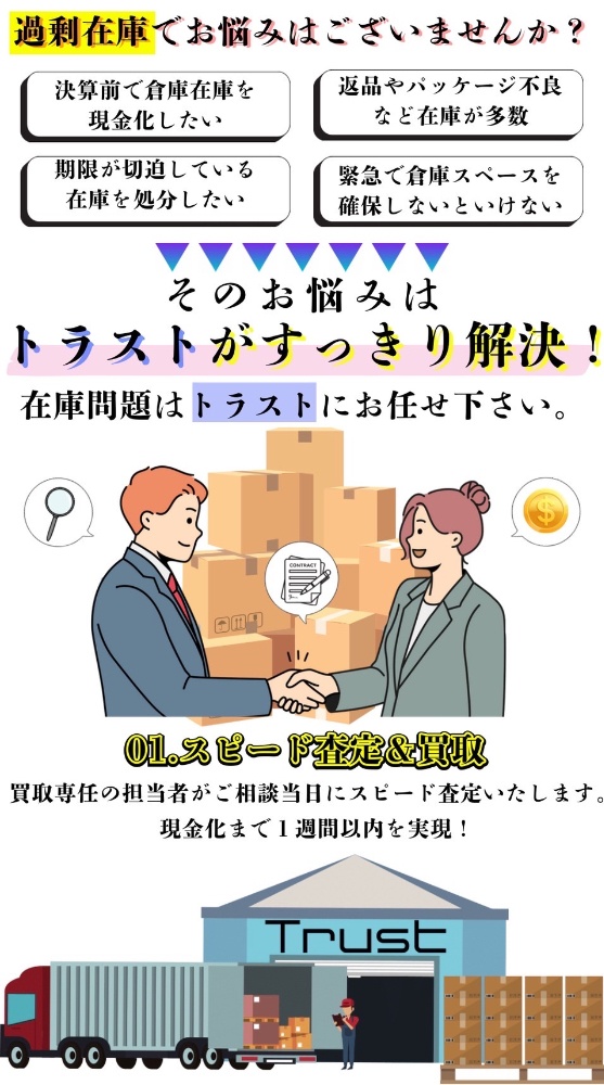 在庫買取　在庫買取り　法人在庫買取　滞留在庫　在庫処分