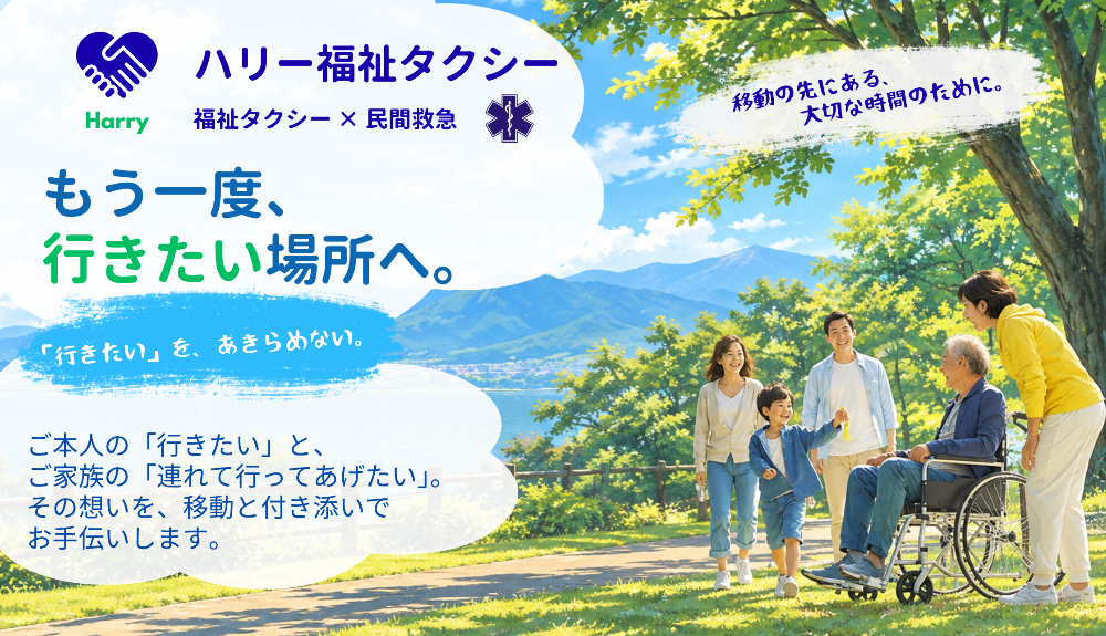 24時間救急対応、福岡市・糸島市の介護福祉タクシー｜院内同行・民間救急｜ハリー福祉タクシー
困りごとは急な時、急なご依頼も喜んで！