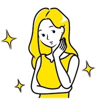 嬉野つばさの占いを受けて満足してる女性のイラスト。