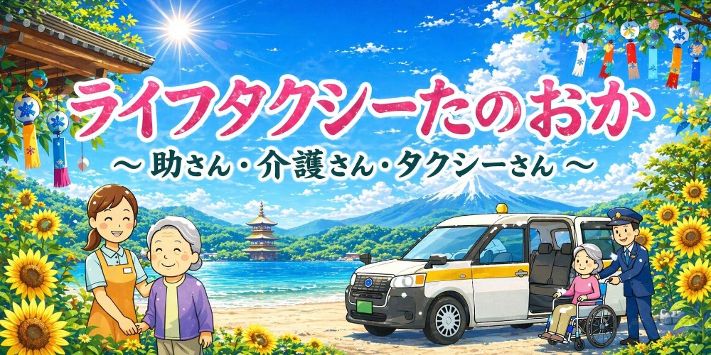ライフタクシーたのおか│お迎え可能なエリアは、寝屋川・枚方・交野・四條畷・大東・東大阪のほか、高槻市柱本・摂津市鳥飼「助さん・介護さん・タクシーさん」を合言葉に運行中！