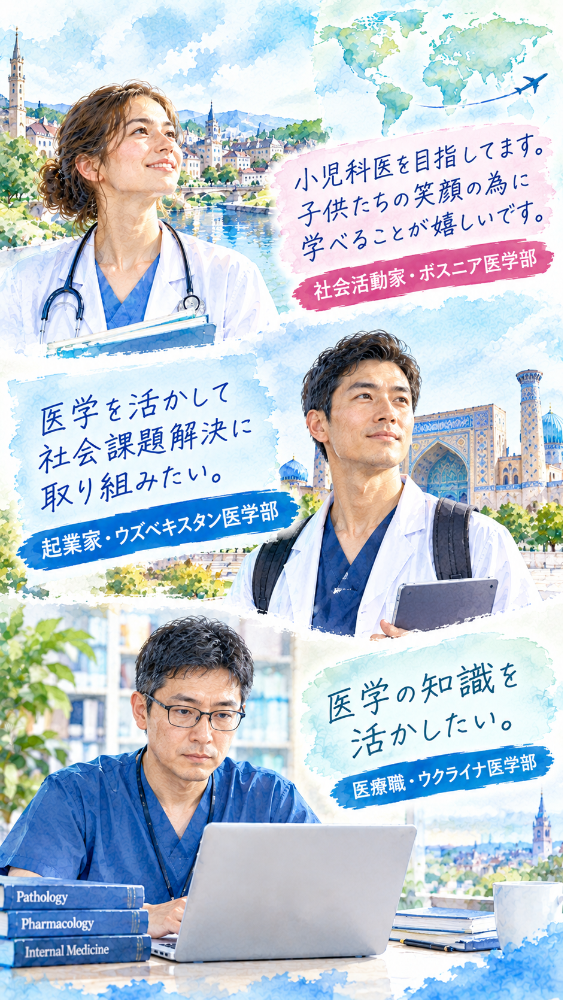 ウクライナ医学部、ウズベキスタン医学部、ボスニア医学部