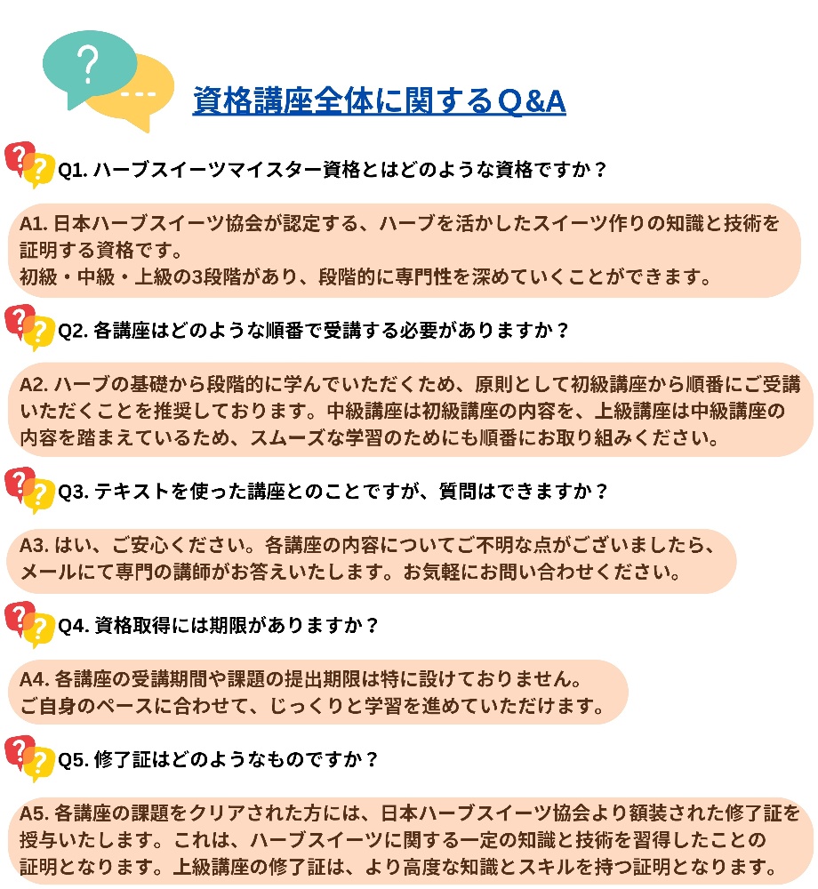 ハーブスイーツマイスター資格