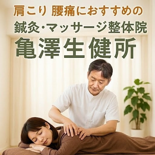 肩腰を鍼灸マッサージ整体する亀澤生健所長